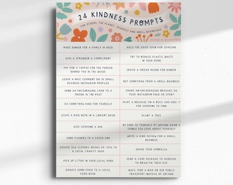 Kindness printable | DIGITAL Print | kindness prompts | Teacher kindness resource