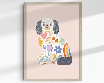 Kids dog printable | DIGITAL Print | dog printable | cute kidsroom decor printable