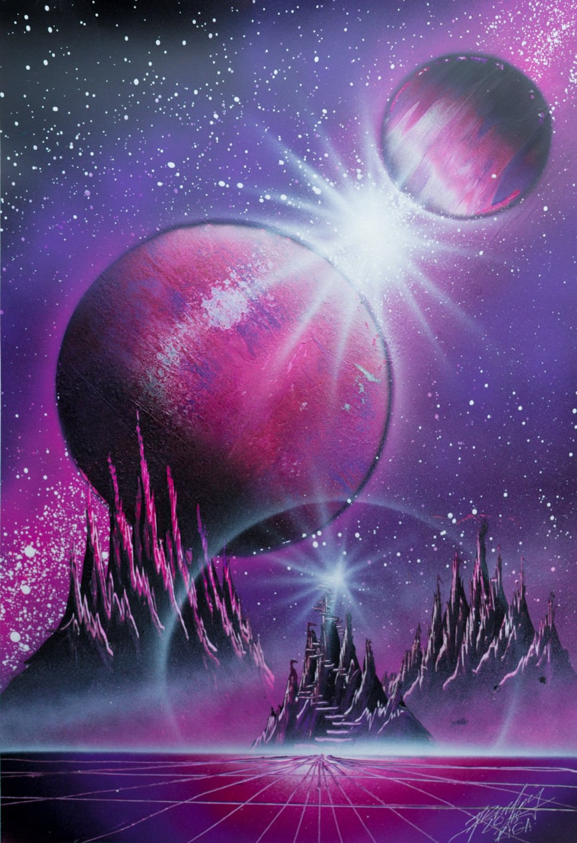 Spraypaint Art / Galaxy Art / Two Home Decor / Street Etsy