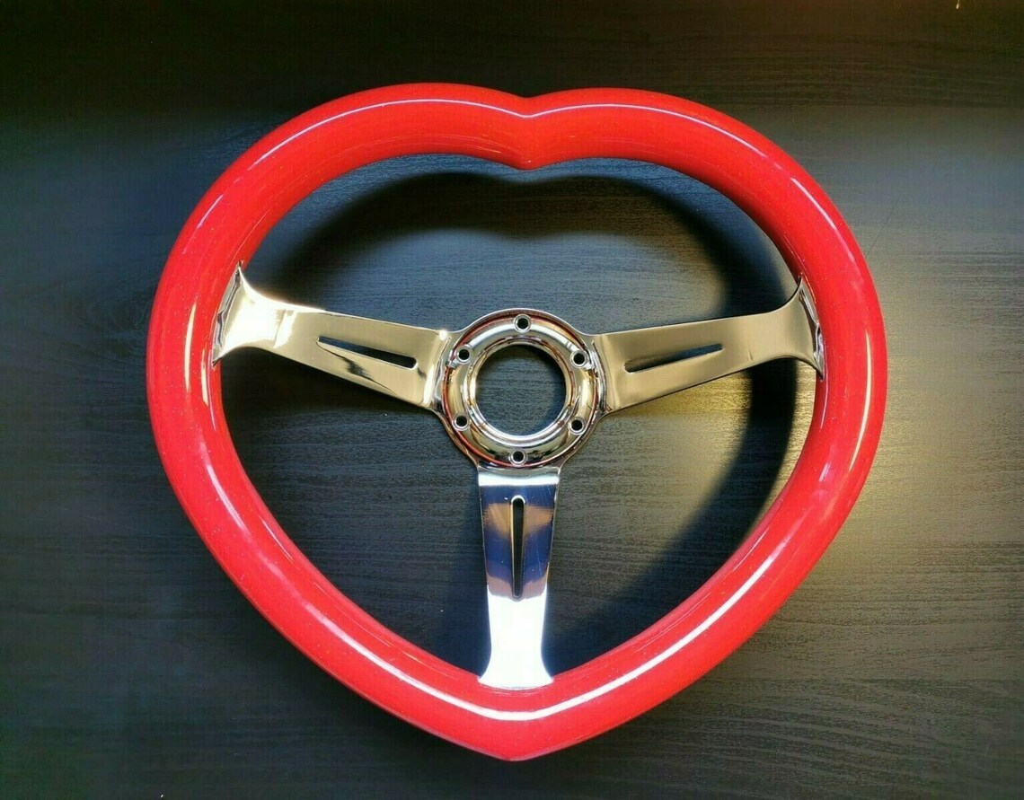 JDM Heart Shaped Racing Steering Wheel Universal Car ABS Steer Etsy