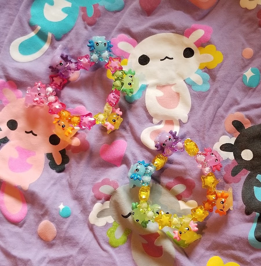 A Harem of Rainbow Axolotls Bracelet