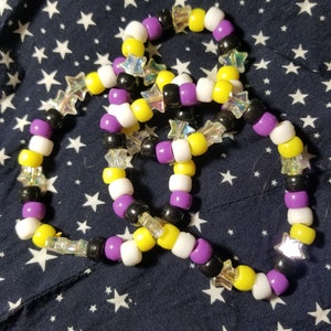 Pulseiras Kandi com Borda de Estrelas Não-Binários