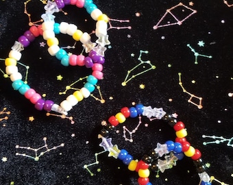 Polyamorösa Pride Kandi Star Border Armband