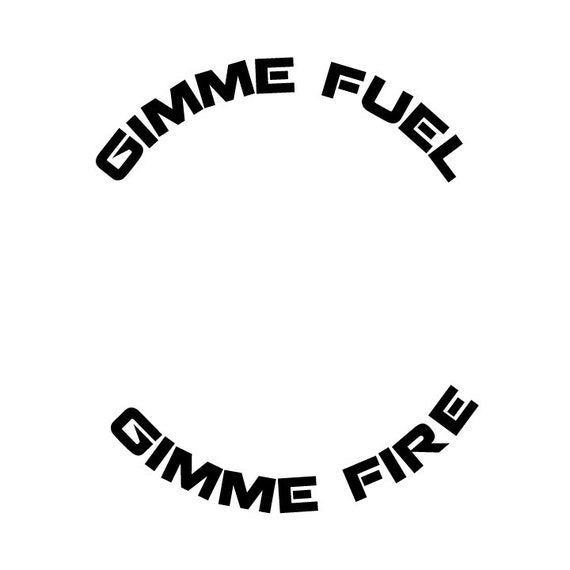Gimme Fuel Gimme Fire Challenger Fuel Cap Decal