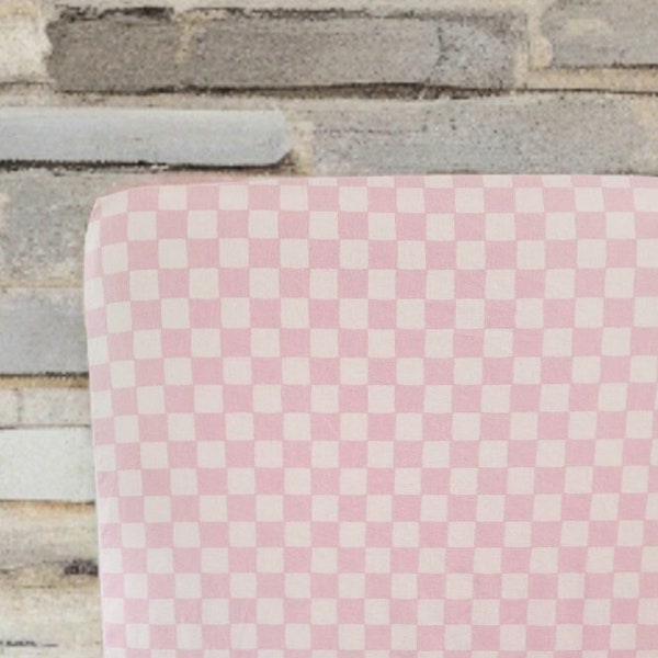 Checker Crib Bedding, Pink and light pink, Crib Sheet, Changing Pad Cover, Baby Bedding, Nursery Decor, Nursing Pillow Cover,   Baby Gift