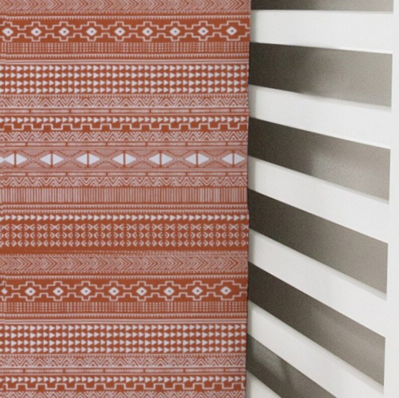 Rust Mudcloth Crib Sheet Changing Pad Cover Nursing Pillow Etsy