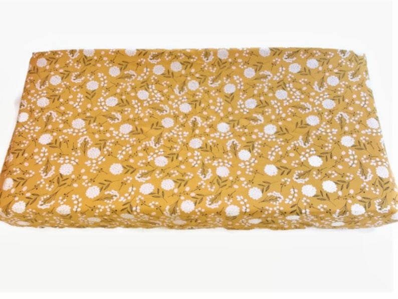 Mustard Floral Crib Sheet Changing Pad Cover Mustard Etsy