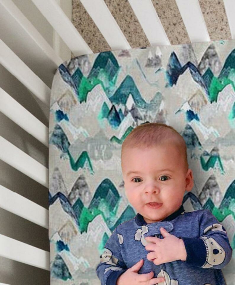 Crib Sheet Boy Changing Pad Cover Nursing Pillow Cover Mini Etsy