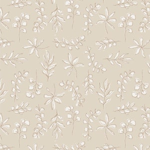 Neutral Crib Sheet, Taupe Baby Bedding, Earth tones, Beige, Changing Pad Cover, Leaves, Branches, Simple, Modern, Mini Crib Sheet, Nursery