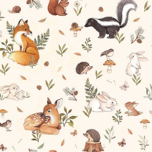 Crib Sheet, Fawn and Friends, Changing Pad Cover, Nursing Pillow Cover, Mini Crib Sheet, Bassinet Sheet, Woodland Animals, Nursery Decor