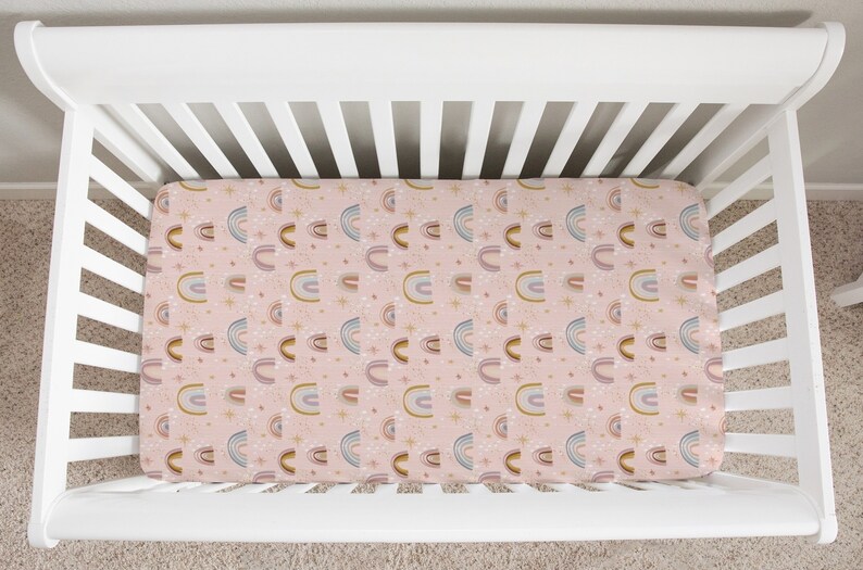 Rainbow Stars Crib Sheet Changing Pad Cover Nursing Pillow Etsy