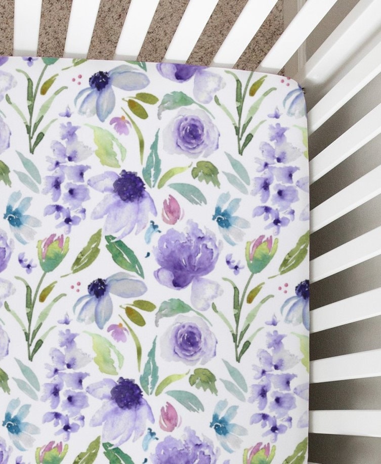 Purple Watercolor Scales Nursing Pillow Cover 