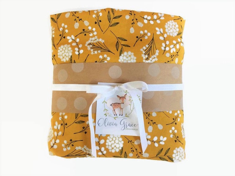 Mustard Floral Crib Sheet Changing Pad Cover Mustard Etsy