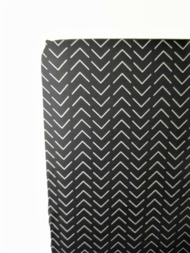 Black and White Crib Sheet Herringbone Baby Bedding Changing Etsy
