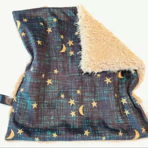 Lovey, Moon and Stars, Lovey Blanket, Minky Lovey, Security Blanket, Stroller Blanket, Carseat Blanket