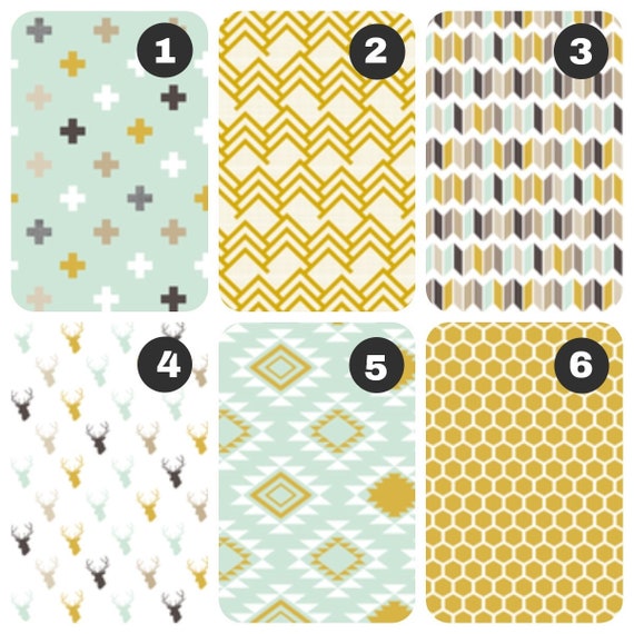QUICK SHIP Mustard Baby bedding Crib bedding Modern crib bedding Yellow baby bedding Fitted crib sheet Changing pad cover Modern Boppy