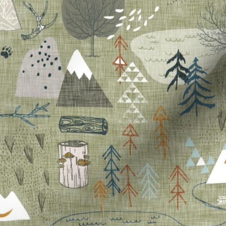 Crib Bedding Boy/girl Mountains Trees Baby Bedding Mountains Etsy