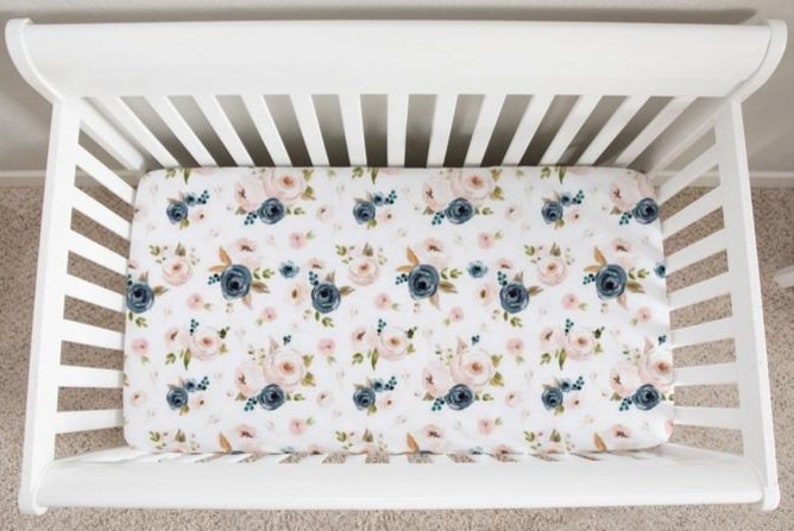 Floral Crib Sheet Crib Bedding Girl Watercolor Floral Baby Etsy