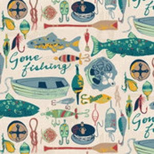 Gone Fishing Baby Bedding: Crib Sheet, Changing Pad, Nursing Pillow Cover