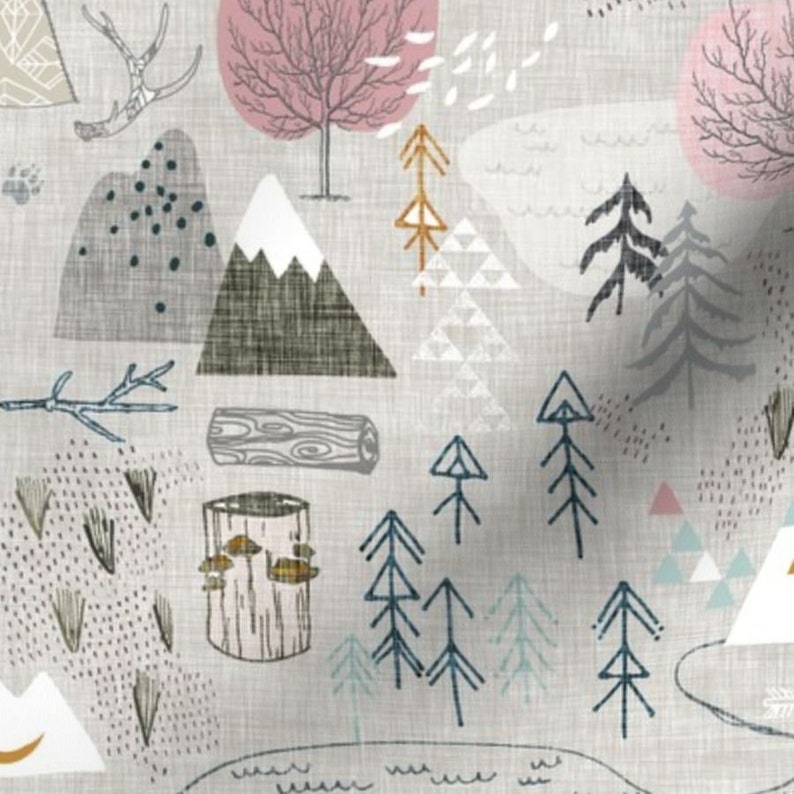 Crib Bedding Boy/girl Mountains Trees Baby Bedding Mountains Etsy
