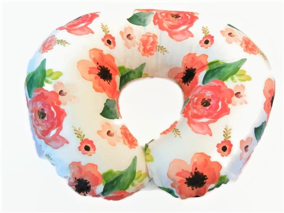 Floral Boppy Pillow Cover Watercolor Nursing Pillow Cover MEADOW FLORAL