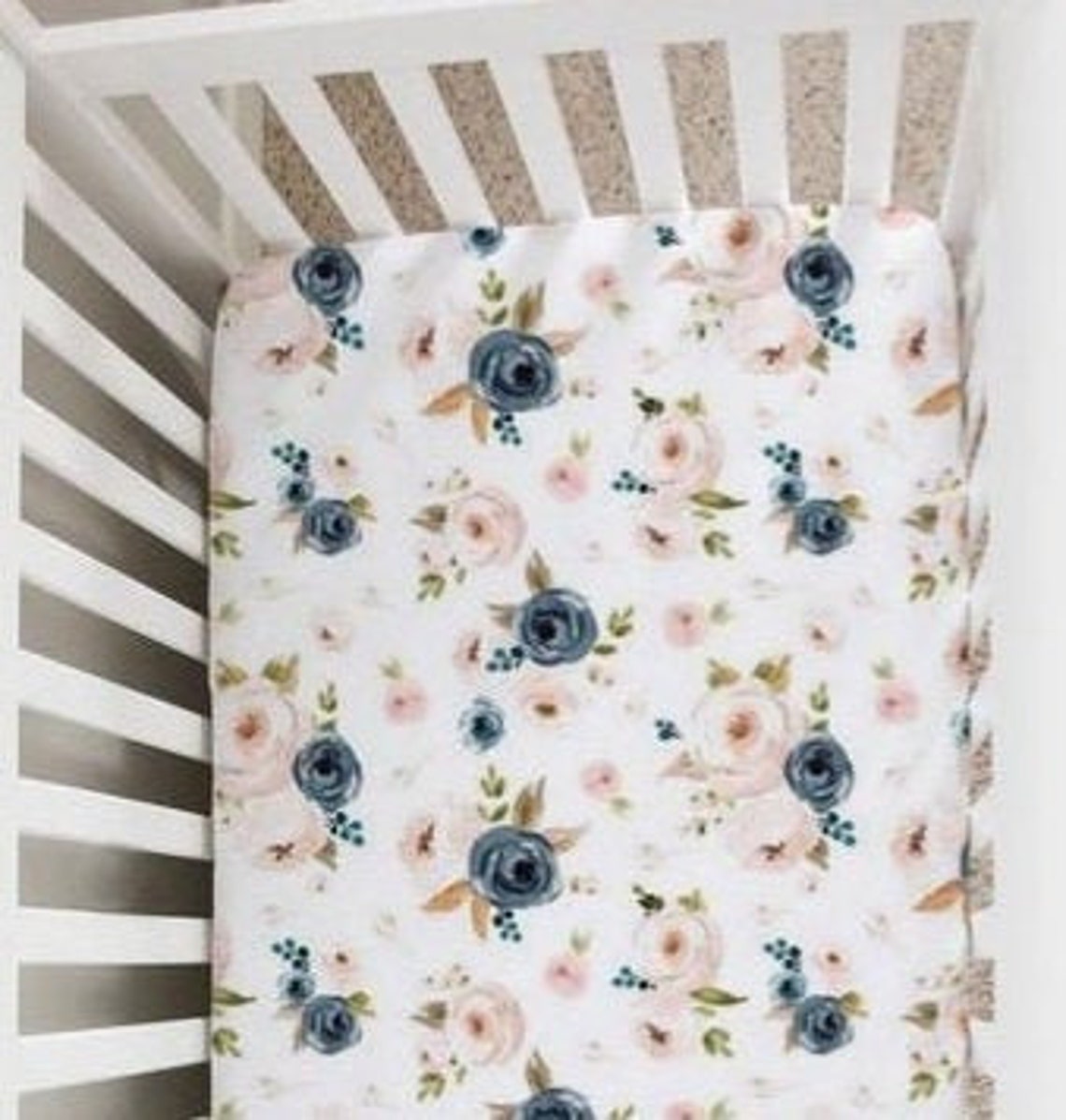 Floral Crib Sheet Crib Bedding Girl Watercolor Floral Baby Etsy