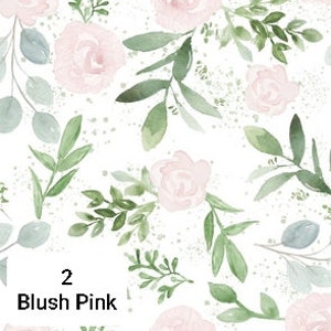 Watercolor Eucalyptus Floral Crib Sheet: Blush Roses, Botanical Nursery