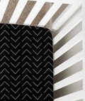 Black and White Crib Sheet, Herringbone Baby Bedding, Changing Pad Cover, Mini Crib Sheet, Nursing Pillow Cover, Monochrome, Mudcloth