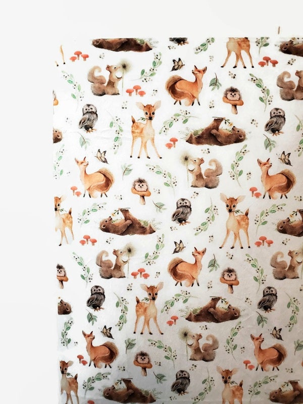 Crib Bedding Woodland Animals Greenery Crib Sheet Changing Etsy