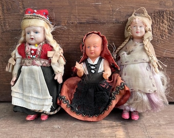 Trio of Vintage Dolls
