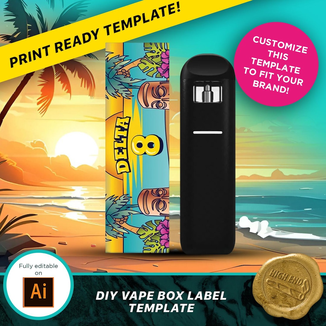 Tropical Disposable Cannabis Vape Pen, Box Template, Discreet Packaging  Artwork, Customizable Graphic Design Template, DIY, Illustrator - Etsy  Israel