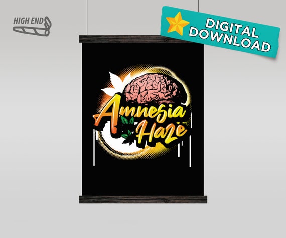 Amnesia Haze Cannabis Strain Art Ready to Print Downloadable 