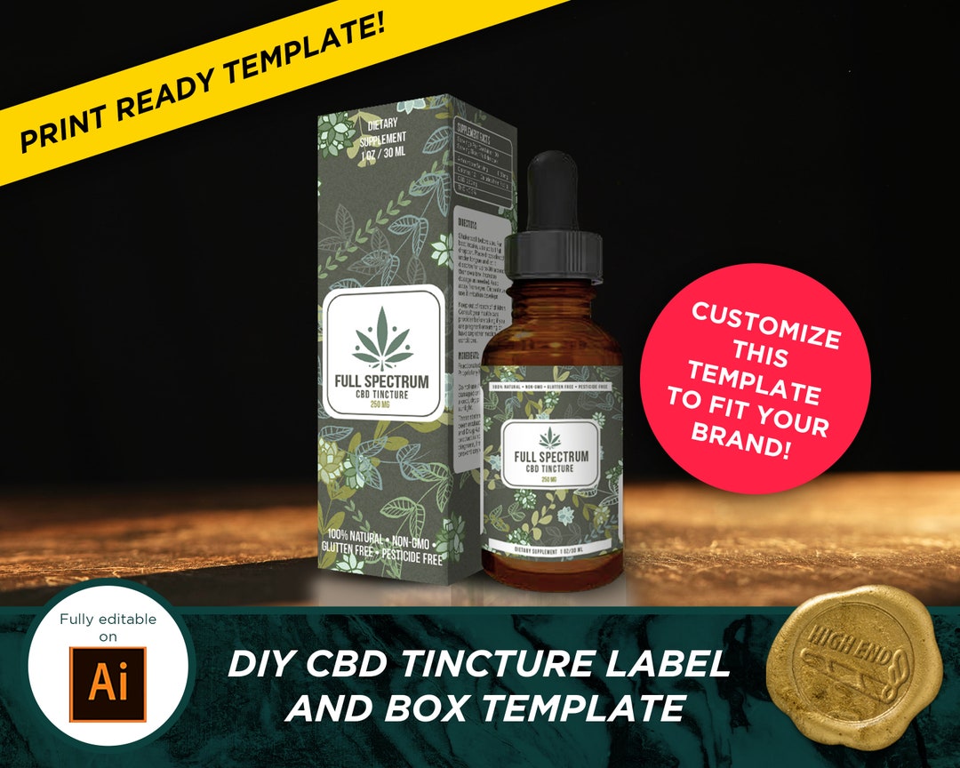 1oz Herbal Tincture, Packaging Template, Dispensary Design ...