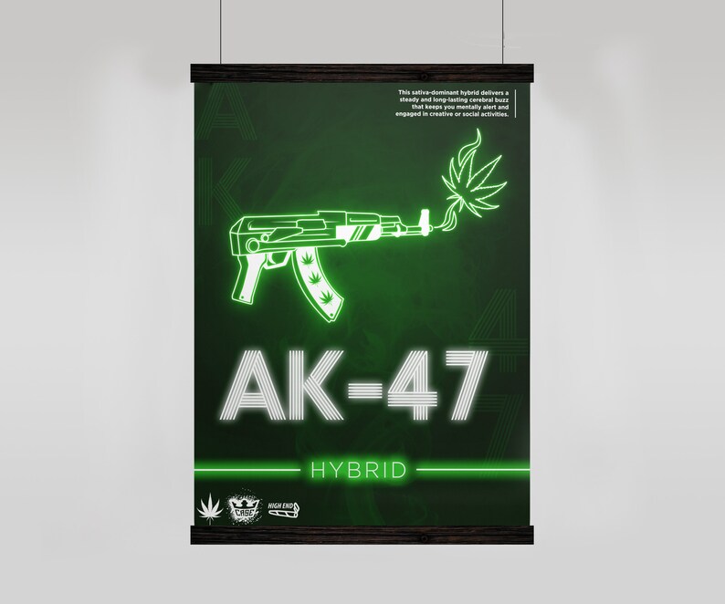 AK47 Strain Art Wall Art Decor Etsy
