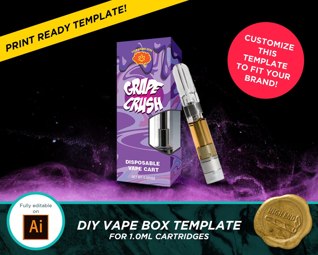 Grape Crush Disposable Vapes Pen Template Cannabis Vapes Etsy