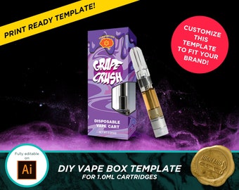 Tropical Disposable Cannabis Vape Pen, Box Template, Discreet Packaging  Artwork, Customizable Graphic Design Template, DIY, Illustrator - Etsy  Israel