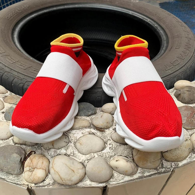 Sonic Sneakers Kids Cosplay Red Speed Hedgehog Fast Shoes Custom Gift ...