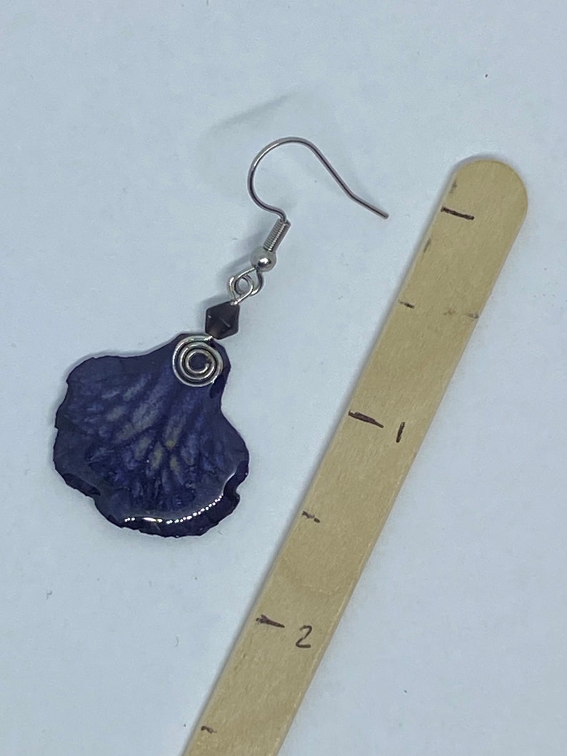 Real Flower Earrings Streptocarpus and resin #13