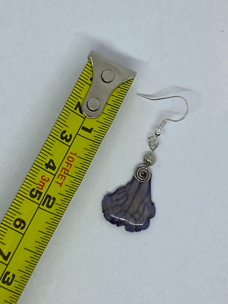 Real Flower Earrings Streptocarpus and resin #26