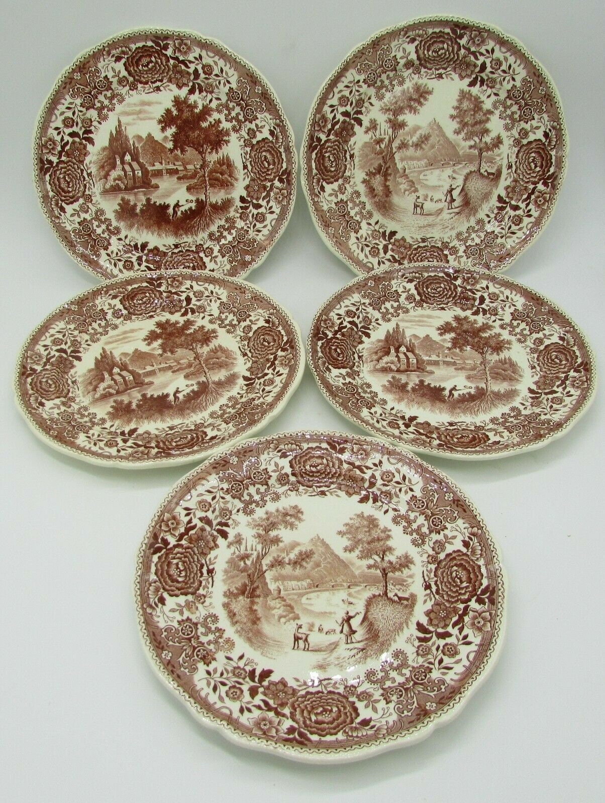 5 Assiettes à Dessert Villeroy et Boch Burgenland Marron