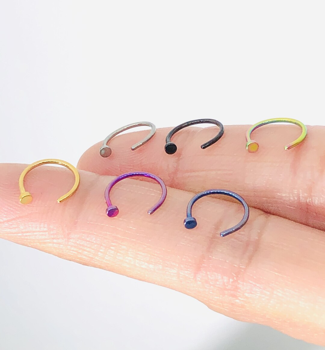 Short Nose Rings 20g Tiny Nose Ring G23 Titanium Nose Ring Thin Hoop Body - Etsy UK