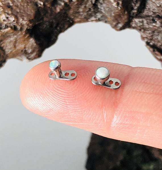 16G 1.2mm Opal Stone Dermal Anchor Top and Base F136 Etsy UK