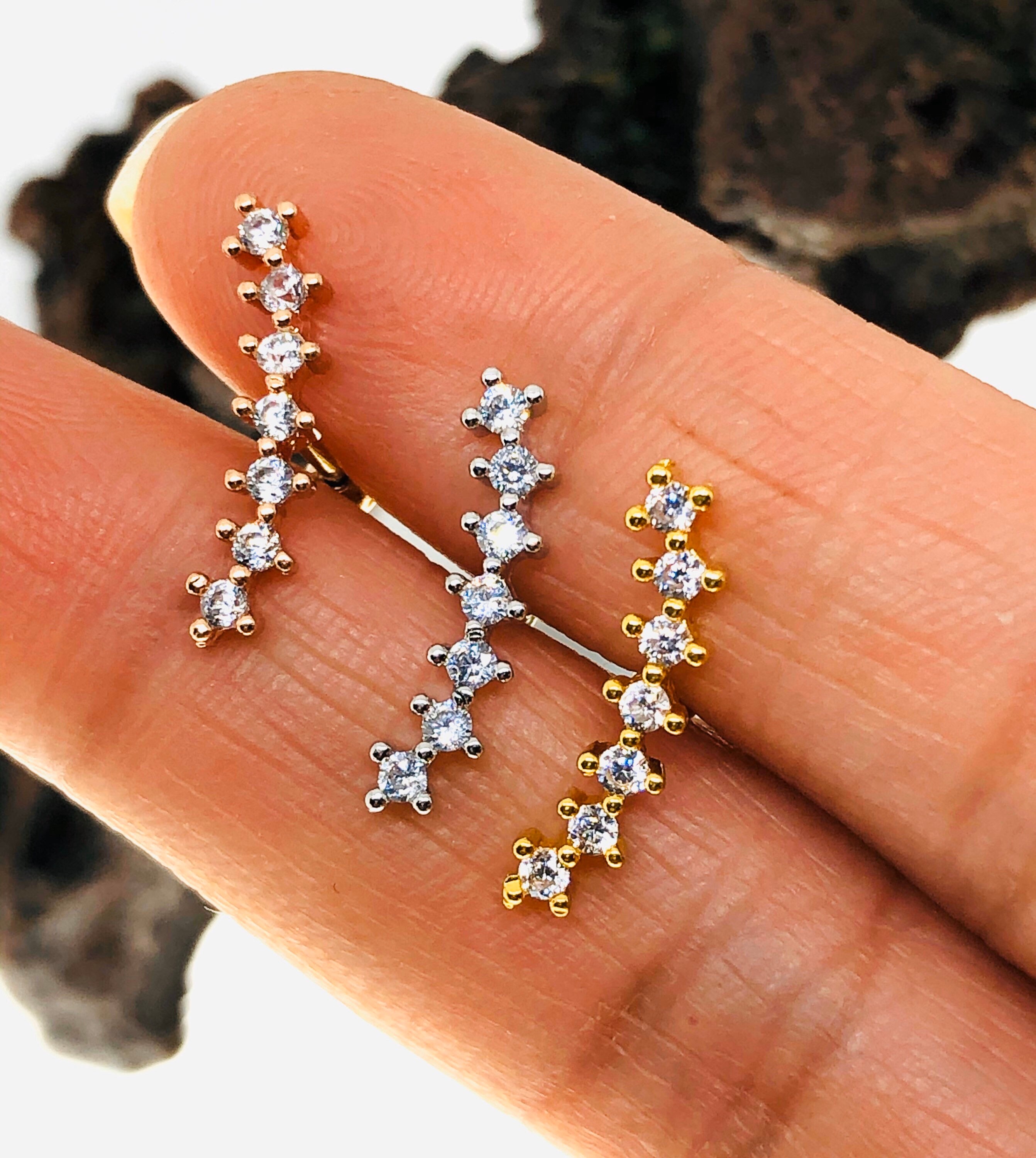 16G Cluster Crystal Barbell Cartilage Ear Piercing Conch Helix Etsy