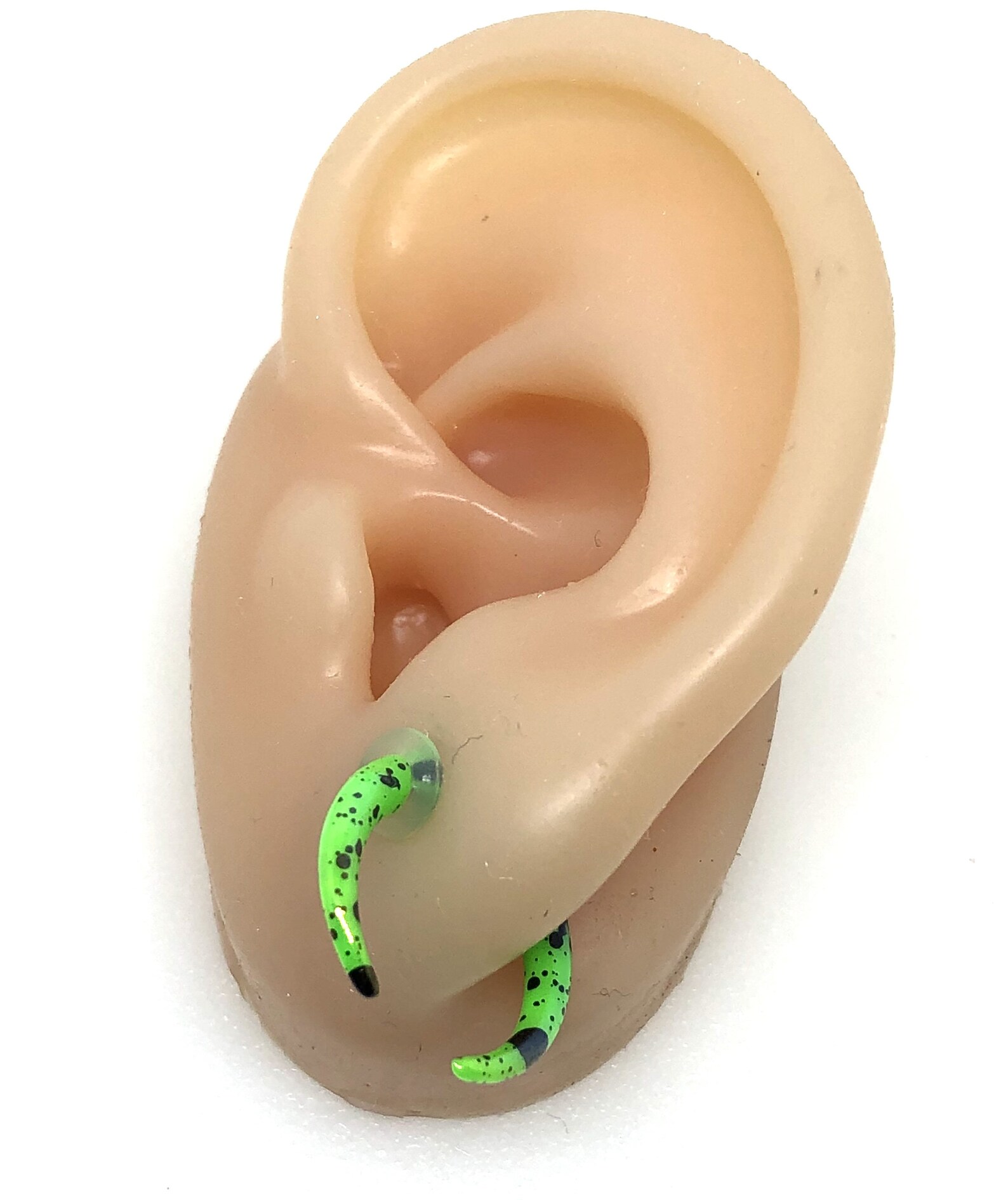 Bull Horn Dotted Green Ear Stretcher Ear Taper Gauge Earrings Etsy