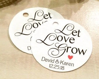 Custom Let Love Grow 25 Set Wedding Favor Bags – Stamp Out