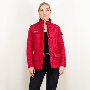 Red Barbour Jacket, Polarquilt Jacket, Size Small S, Womens Clothing, Vintage Barbour Jacket, Quilted Jacket, Fleece Lined Layering