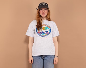 1987 Vintage Surf Tee, Single Stitch Graphic T-Shirt, Size M