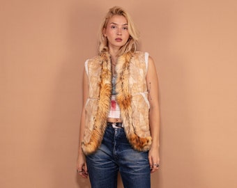 Faux Shearling Weste, Größe Small, 00er Jahre Vintage Kleidung, Southwestern Weste, afghanische Gilet, ärmellose Jacke, Penny Lane Weste, Damenbekleidung