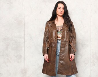 Vintage Women/'s Soft Cream Colored Turkish Leather Women/'s Overcoat