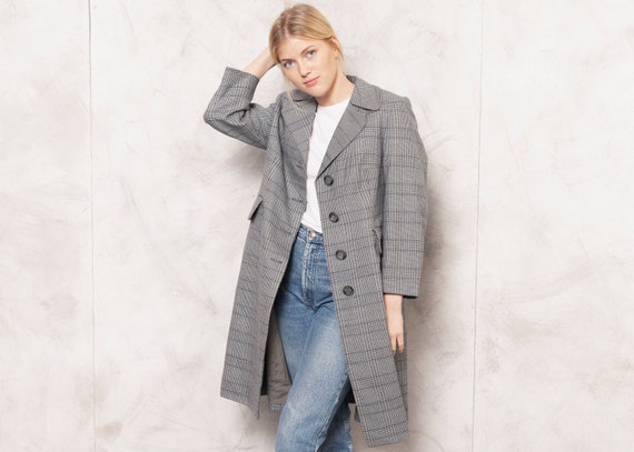 70s Checkered Coat Vintage 70s Women Plaid Coat Ov